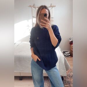Tommy Hilfiger Dark Blue Cable Knit Sweater